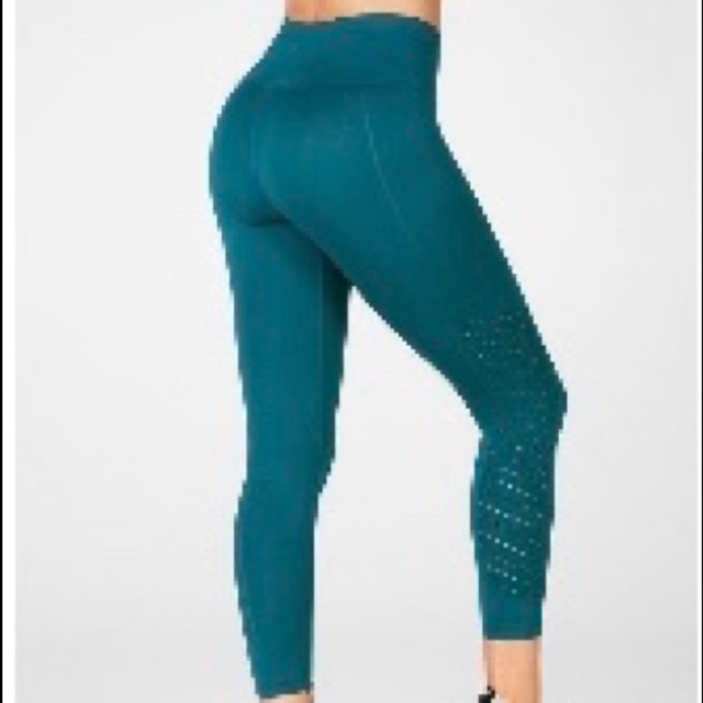 Fabletics Perforated Leggings Size M in Teal